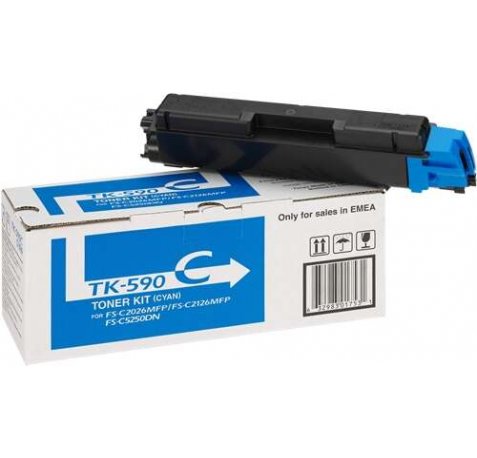 Kyocera TK590 Cyan Cartucho de Toner Original - 1T02KVCNL0 / TK590C