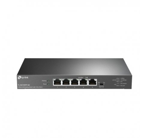 TP-Link TL-SG105PP-M2 Switch 5 Puertos RJ45 2.5Gbps - No Administrado - 4xPoE++ - Soporta QOS - Conmutacion hasta 25Gbps - Color Negro