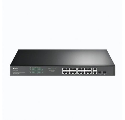 TP-Link TL-SG1218MP Switch 20 Puertos - No Administrado - 16xRJ45 PoE 1Gbps - 2xRJ45 1Gbps - 2xSFP - Soporta QOS - 2 Ventiladores Internos - Plug and Play - Carcasa Metalica - Color Negro