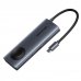 Vention Estacion de Docking 6 en 1 - 100W - Cable USB-C de 15cm Integrado - HDMI 4K - 2xUSB-C - 2xUSB-A - Power Delivery - Cargador Inalambrico - Color Gris