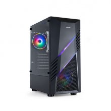 Tooq Biohazard Caja Semitorre Gaming ATX/Micro-ATX/Mini-ITX RGB - Panel Lateral Cristal Templado - Tamaño Disco Soportado 3.5", 2.5" - USB3.0, 2.0, Audio HD - 2 Ventiladores 120mm RGBF Incluidos - Soporta Refrigeracion Liquida - Color Negro