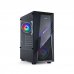 Tooq Biohazard Caja Semitorre Gaming ATX/Micro-ATX/Mini-ITX RGB - Panel Lateral Cristal Templado - Tamaño Disco Soportado 3.5", 2.5" - USB3.0, 2.0, Audio HD - 2 Ventiladores 120mm RGBF Incluidos - Soporta Refrigeracion Liquida - Color Negro