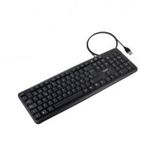 Tooq TQK-2002-B Teclado USB - Patas Plegables para Inclinacion Ajustable - Cable 1.35m - Disposicion QWERTY ES - Color Negro