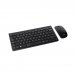 Tooq TQKMW-3101-B Pack de Teclado Inalambrico Compacto - Disposicion QWERTY ES + Raton Inalambrico 1600dpi - Slim - 4 Botones - Uso Ambidiestro - Color Negro