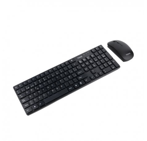 Tooq TQKMW-3102-B Pack de Teclado Inalambrico - Disposicion QWERTY ES + Raton Inalambrico 1600dpi - Slim - 4 Botones - Uso Ambidiestro - Color Negro