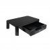 Tooq Soporte Elevador para Monitor o Portatil - Cajon de Gran Capacidad - Almohadillas Antideslizantes - Regulacion de Altura - Peso Max. 20kg - Color Negro