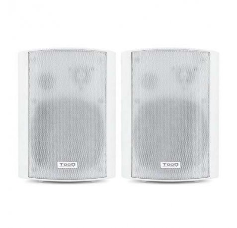 Tooq Altavoces Autoamplificados de Pared 60W - Control de Volumen, Agudos y Bajos - Soporte Giratorio 180º - Color Blanco