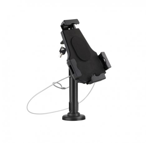 Tooq Soporte de Sobremesa y Pared Profesional Ajustable para Tablet de entre 7.9â? a 10.5â? - Incluye Candado Antirrobo - Organizador de Cables - Color Negro