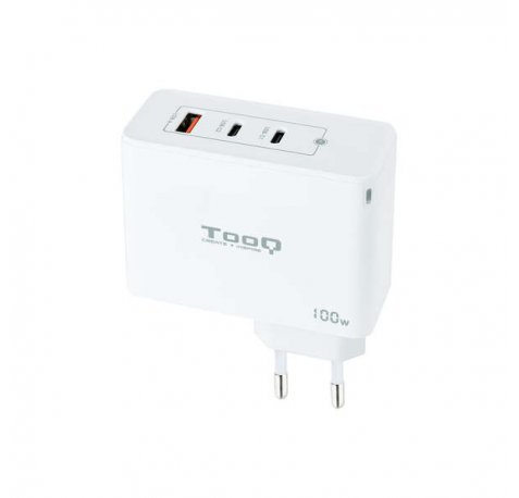 Tooq Cargador de Pared Gan 2xUSB-C/PD + USB-A/QC 100W