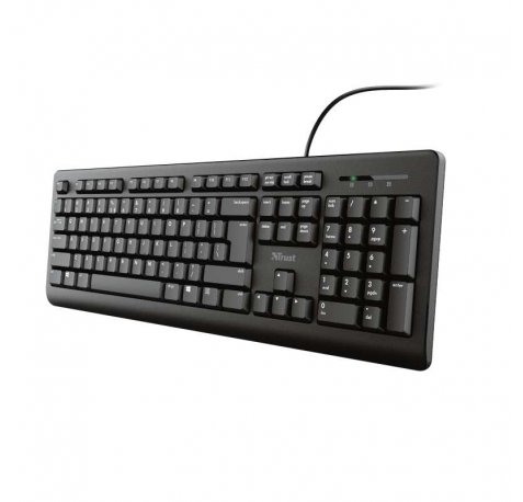 Trust TK150 Teclado USB - Teclas Silenciosas - 104 Teclas - Cable de 1.80m - Color Negro