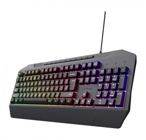 Trust Gaming GXT 836 Evocx Teclado Gaming USB - 12 Teclas Multimedia - Antighosting - Iluminacion LED - Color Negro