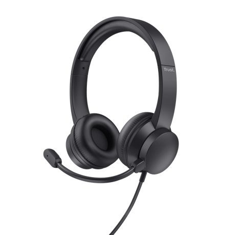 Trust Auriculares Ayda para PC - Diadema Ajustable - Mando de Volumen Supraaural - Microfono Plegable - Conexion de Audio de 3.5 mm - Sensibilidad Del Microfono 95Db