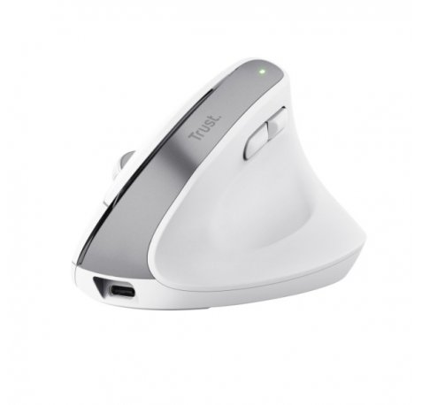 Trust Ergo BayoII+ Teclado Inalambrico - Sensor Optico Ajustable Entre 800 y 2400 DPI - 6 Botones - Notificaciones LED - Multidispositivo - Color Blanco