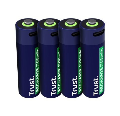 Trust Pack de 4 Pilas Recargables 1700 mAh AA