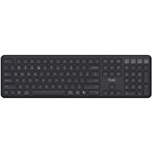 Trust Vaiya Teclado Multidispositivo Bluetooth - Conexion con hasta 4 Dispositivos - Teclas Perfil Bajo - Teclas Multimedia - Color Negro