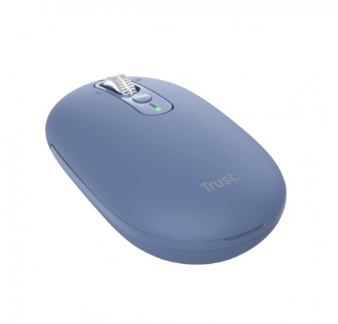 Trust Seron Raton Inalambrico - Ajustable hasta 3200dpi - Bluetooth - Recargable - Clic Silencioso - Receptor USB-C - Multiplataforma - 31x62x111mm - Color Azul