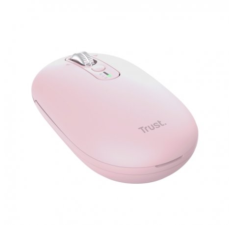 Trust Seron Raton Inalambrico - Ajustable hasta 3200dpi - Bluetooth - Recargable - Clic Silencioso - Receptor USB-C - Multiplataforma - 31x62x111mm - Color Rosa