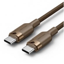 Vention Cable USB-C - Potencia hasta 60W - Longitud 1m - Carcasa de Aluminio - Recubrimiento de Nailon Trenzado - Velocidad hasta 480Mbps - Color Dorado