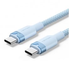 Vention Cable USB-C - Potencia hasta 240W - Longitud 1m - Recubrimiento de Nailon Trenzado - Velocidad hasta 480Mbps - Color Azul