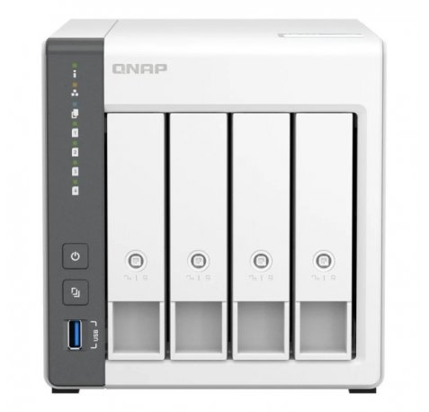 QNAP TS-433 NAS Torre Procesador ARM Cortex-A55 - Memoria 4GB - 4 Bahias 2.5", 3.5" - USB, RJ-45 2.5GB - Ventilador 120mm