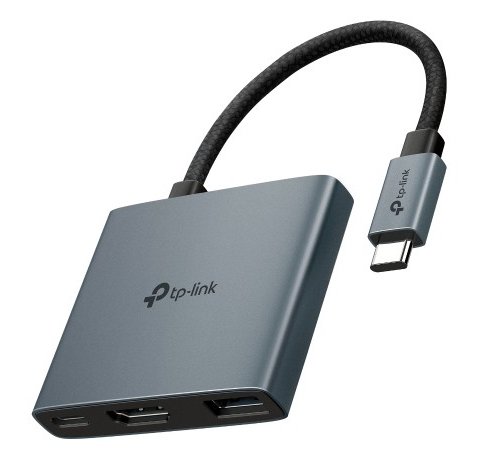 TP-Link UH3020C Hub 3 en 1 - HDMI 4K - USB-C - USB-A - Cable USB-C de 18cm - Plug and Play - Aluminio - Color Gris Oscuro