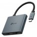 TP-Link UH3020C Hub 3 en 1 - HDMI 4K - USB-C - USB-A - Cable USB-C de 18cm - Plug and Play - Aluminio - Color Gris Oscuro