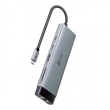 TP-Link UH9120C Hub 9 en 1 - Power Delivery 100W - HDMI 4K - Ethernet RJ45 1Gbps - 2xUSB-C - 3xUSB-A - SD - MicroSD - Cable USB-C de 18cm - Aluminio - Color Negro y Gris
