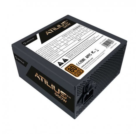 Unykach Atilius 2.0 Black 650W 80 Plus Bronze Fuente de Alimentacion 650W ATX 2.3 - APFC - Ventilador 120mm