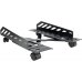 Tooq Soporte de Suelo para CPU - 4 Ruedas Giratorias - 2 Ruedas con Freno de Bloqueo - Ajustable de 160 a 300mm de Ancho - Soporta 25kg - Plegable - Acero - Color Negro