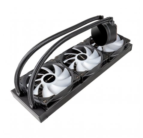 Unykach Aquastorm 360 Kit de Refrigeracion Liquida - 3 Ventiladores de 120mm - Iluminacion RGB - Visualizacion Temperatura CPU - Tubo de 38mm