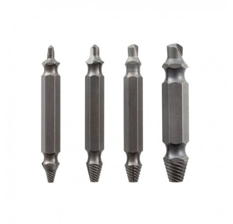 Innovagoods Brocas para Extraer Tornillos - Acero Templado Endurecido - 4 Piezas - Universal - Color Gris