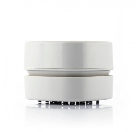 Innovagoods Micuum Mini Aspirador de Escritorio - Ideal para Mascotas - Facil Limpieza - Cepillos en la Base - 2 Pilas AA - Interruptor de Encendido - 8x6x8cm - Color Blanco