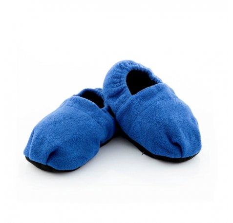 Innovagoods Zapatillas de Casa Calentables en Microondas - Facil Limpieza - Sacos con Perlas de Arcilla - Poliester - Unisex - Talla Unica - Calor hasta 1h - Color Azul