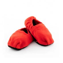Innovagoods Zapatillas de Casa Calentables en Microondas - Facil Limpieza - Sacos con Perlas de Arcilla - Poliester - Unisex - Talla Unica - Calor hasta 1h - Color Rojo