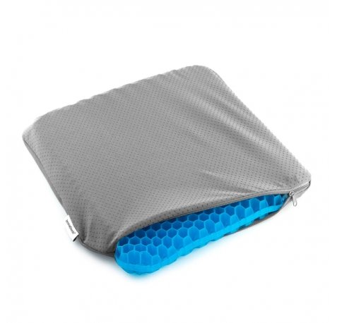 Innovagoods Hexafresh Cojin de Gel de Panal de Abeja - Antideslizante - Refrigerante - Funda Extraible para Limpieza - 39x37x3cm - Color Azul