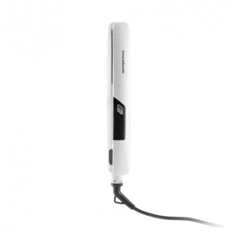 Innovagoods Stemio Plancha de Pelo Ceramica 3D con Vapor - 36W - Cable 180cm - Temperatura Regulable - Pantalla LED - Tecnologia Ptc - Apagado Automatico - 4.2x30x3.5cm - Color Blanco