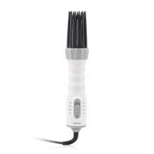 Innovagoods Dryple Cepillo 3 en 1 - Potencia 550W - Cable Giratorio 225cm - Temperatura Regulable - Multifuncion - Revestimiento Ceramico - 6x30cm - Color Blanco y Gris