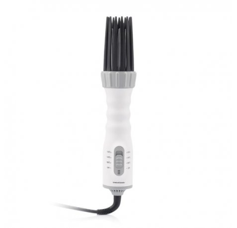 Innovagoods Dryple Cepillo 3 en 1 - Potencia 550W - Cable Giratorio 225cm - Temperatura Regulable - Multifuncion - Revestimiento Ceramico - 6x30cm - Color Blanco y Gris