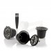 Innovagoods Recoff Pack de 3 Capsulas de Cafe Reutilizables - Acero Inoxidable - Facil Limpieza - Compatible con Cafeteras Nespresso - Sostenible y Ecologico - 3.9x3cm - Color Negro