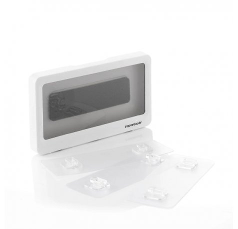 Innovagoods Cashower Funda Impermable de Pared para Movil - Dispositivos hasta 7" - Multifuncion - Tactil - Antivaho - Adhesivo - 19x10x2.8cm - Color Blanco
