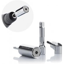 Innovagoods Uniscrew Llave de Vaso Universal - Incluye Accesorios - Multifuncion - Tornilleria Entre 7-19mm - 2.5x5cm - Color Plateado