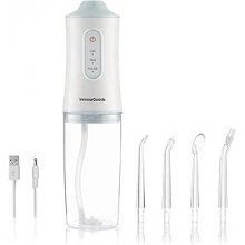 Innovagoods Denter Irrigador Dental Inalambrico - Potencia 4W - Presion 110psi - Bateria 2000mAh - Deposito de 220ml - IPX6 - Recargable - 6x21.3cm - Color Blanco