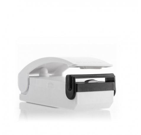 Innovagoods Selladora de Bolsas con Iman - Sellado Hermetico - Prolonga la Conservacion de Alimentos - Funciona con Pilas - Portatil - 9.5x4x4cm - Color Blanco