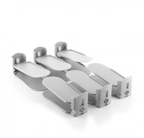 Innovagoods Sholzzer Pack de 6 Organizadores de Zapatos - Apertura Ajustable - Antideslizante - Desmontable - 10x10-17x26cm - Color Gris