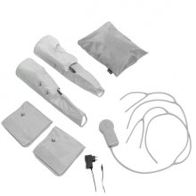 Innovagoods Maspres Masajeador de Piernas por Compresion de Aire - Cable 90cm - Presion hasta 96kPa - 4 Niveles de Intensidad - Bolsa de Transporte - Control Desmontable - Color Gris
