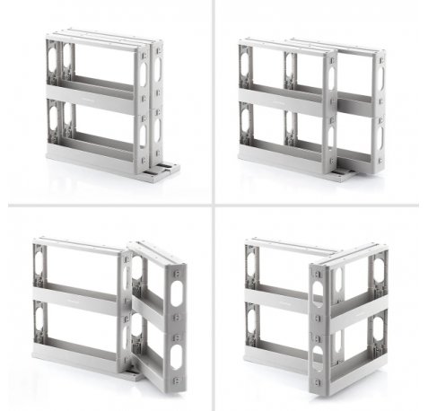 Innovagoods Rispick Organizador de Especias - Polipropileno - Antideslizante - Facil Limpieza - Deslizante - Pivotante - Capacidad para 20 Especias - 10x28x28.5-45cm - Color Gris