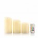 Innovagoods Lendles Pack de 3 Velas LED Multicolor - Mando a Distancia - Efecto Llama - Temporizador - Apagado Automatico - 7.5x10cm. - Color Beige