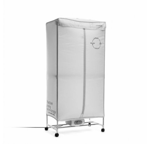 Innovagoods Dupledry Secadora Electrica Portatil de 2 Alturas - 1200W - Capacidad 15kg - Cable 140cm - Temperatura hasta 70ÂºC - Acero Inoxidable - Temporizador - 70x150x45cm - Color Gris