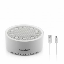 Innovagoods Slewel Maquina de Ruido Blanco - Autonomia 60min - Relajacion con Luz y Sonido - Bateria 400mAh - Antideslizante - Apagado Automatico - 9x4.2cm - Color Gris