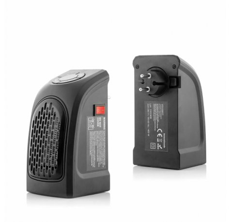 Innovagoods Heatpod Mini Calefactor Portatil - Potencia 400W - 2 Velocidades - Pantalla LED - Temperatura Regulable - Temporizador - Bajo Consumo - 8.5x16x12.5cm - Color Negro